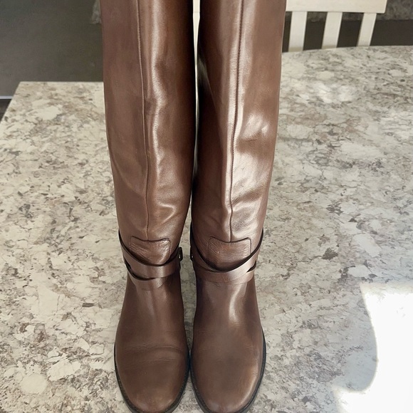 Beautiful Lauren Ralph Lauren Brown Leather Riding Boots Size 8 - Picture 7 of 10